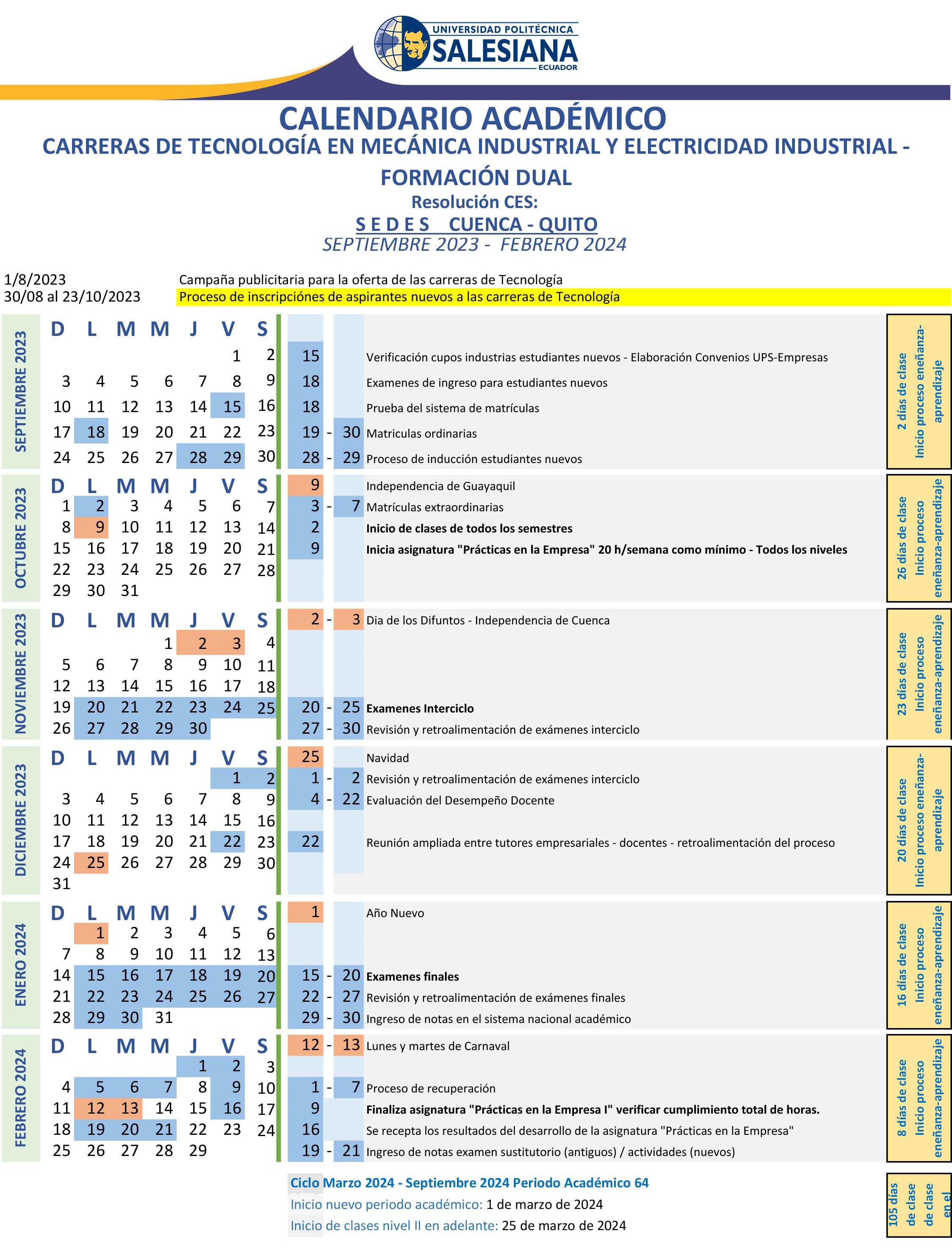 Calendario Académico UPS